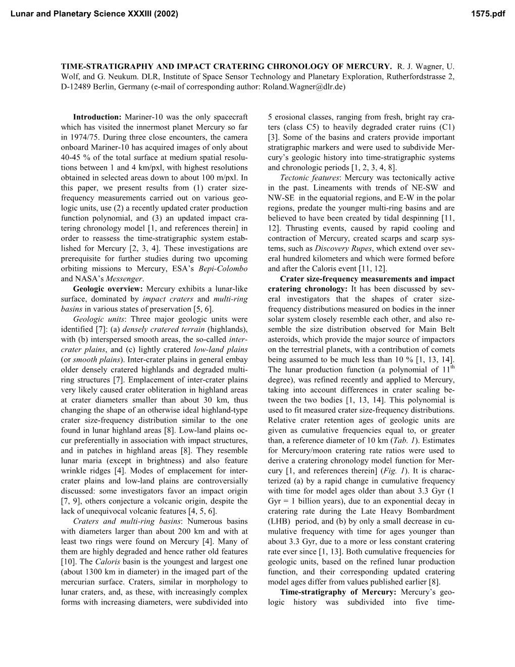 Time-Stratigraphy and Impact Cratering Chronology of Mercury