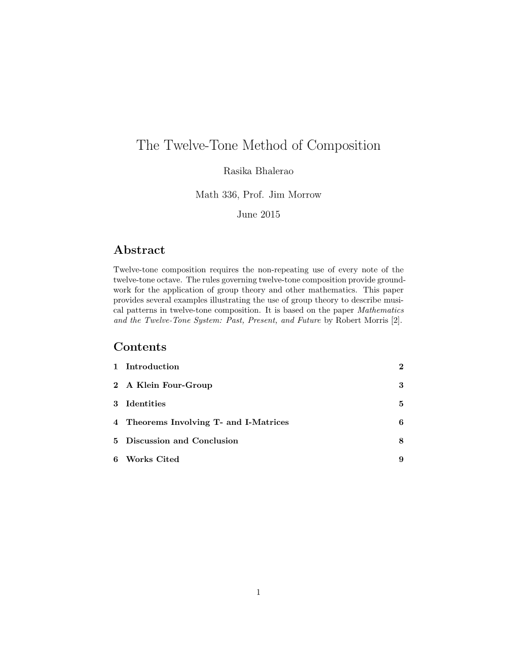 The Twelve-Tone Method of Composition