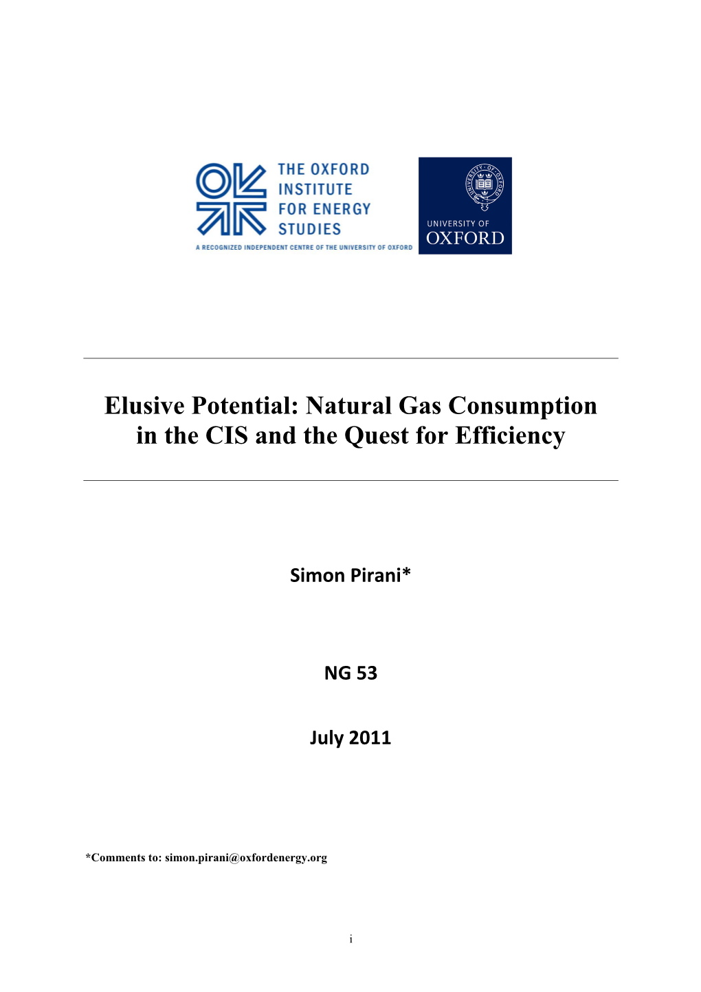 Natural Gas Consumption in the CIS and the Quest for Efficiency