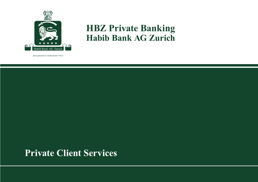 HBZ Private Banking Private Client Services