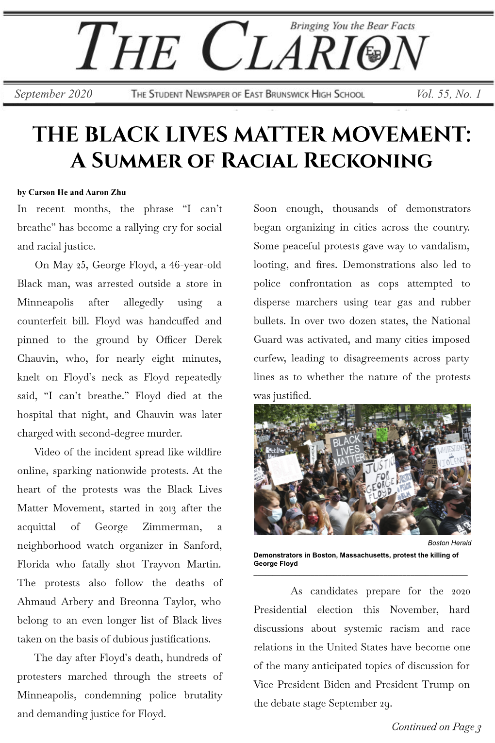 THE BLACK LIVES MATTER MOVEMENT: a Summer of Racial