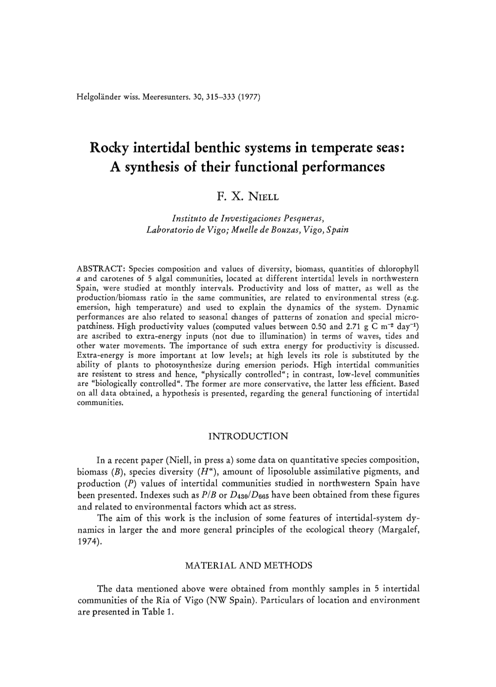 Rocky Intertidal Benthic Systems in Temperate Seas: a Synthesis of Their Functional Performances
