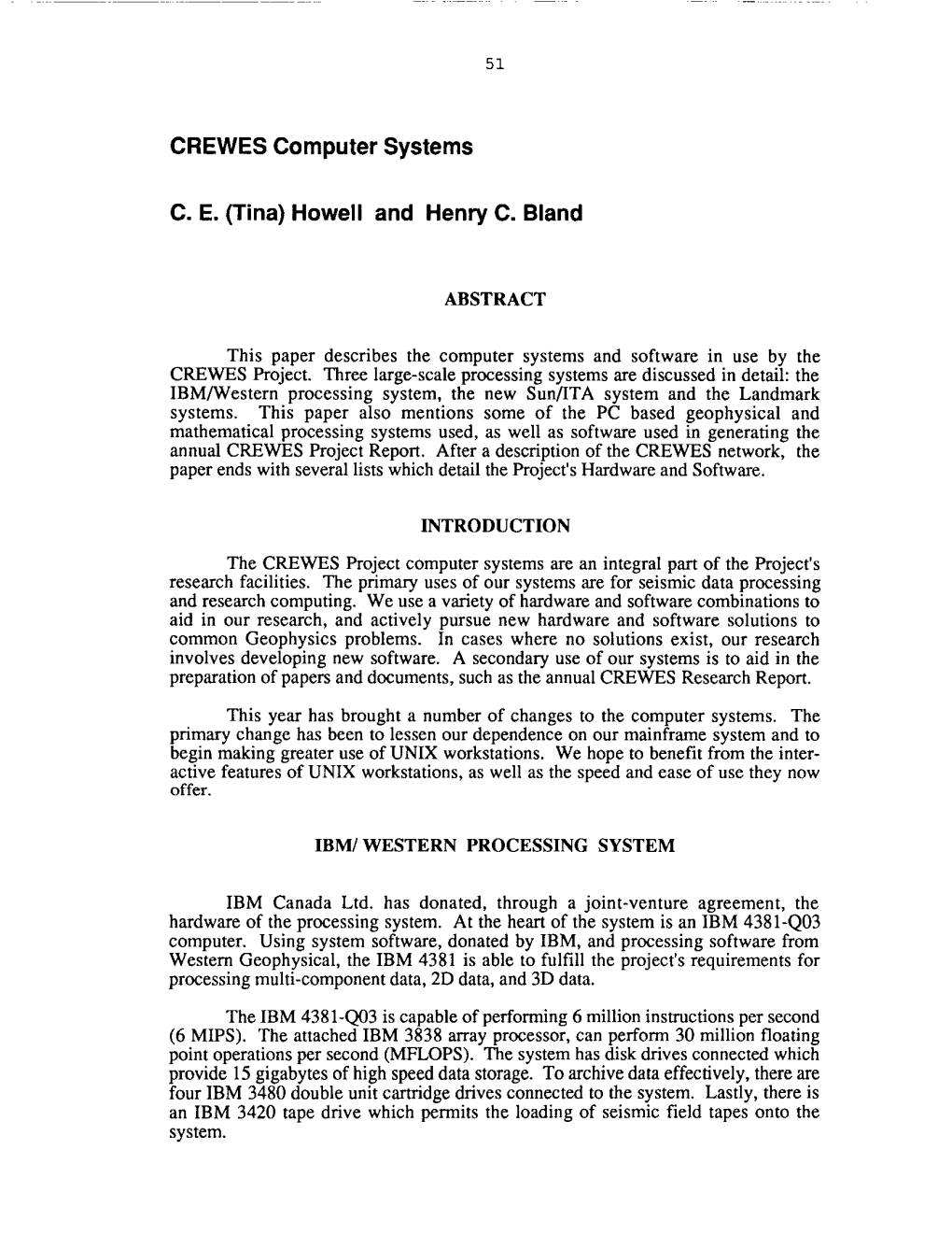 Documents, Such As the Annual CREWES Research Report
