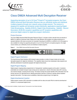 Cisco D9824 Advanced Multi Decryption Receiver Data Sheet