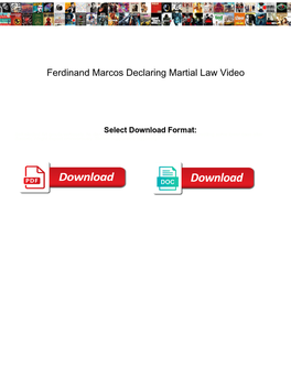 Ferdinand Marcos Declaring Martial Law Video