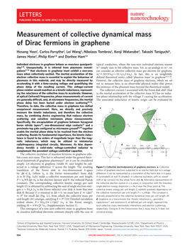 Measurement of Collective Dynamical Mass of Dirac Fermions in Graphene