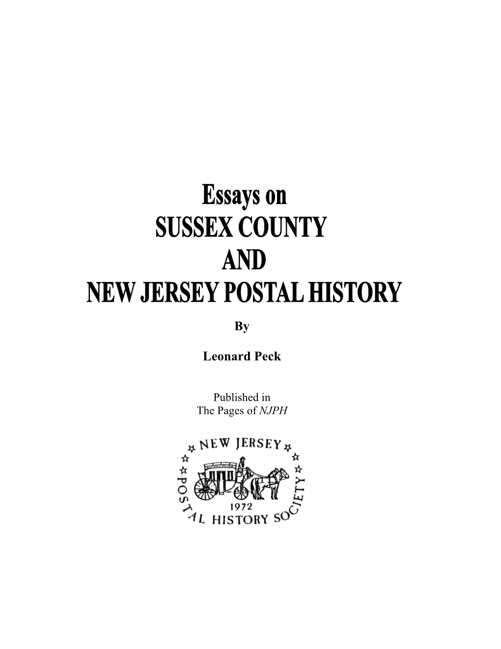 Essays on Sussex County and New