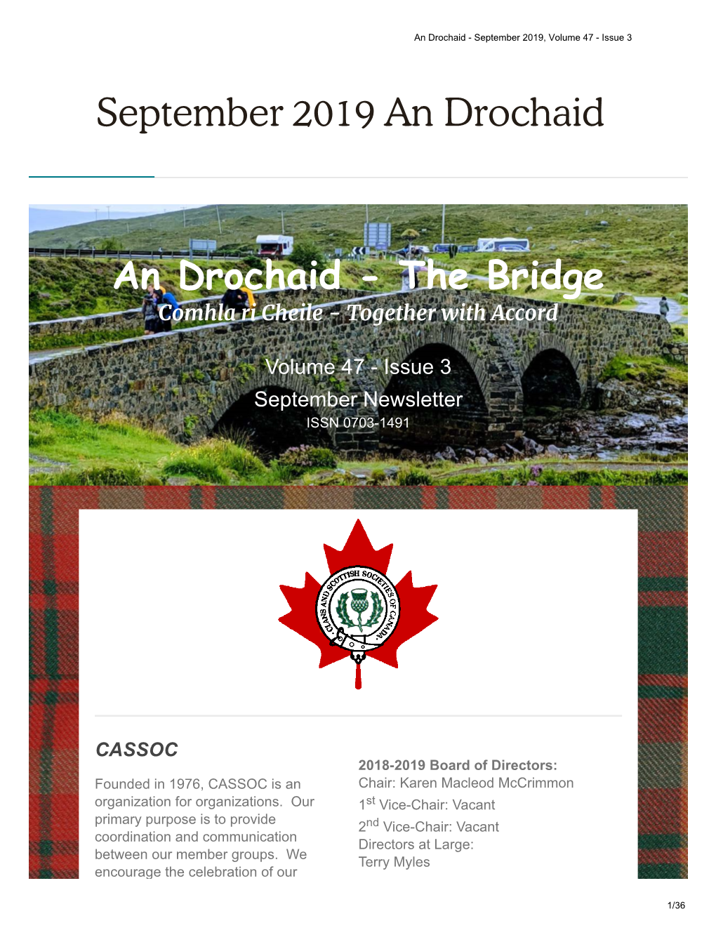 The Bridge September 2019 an Drochaid