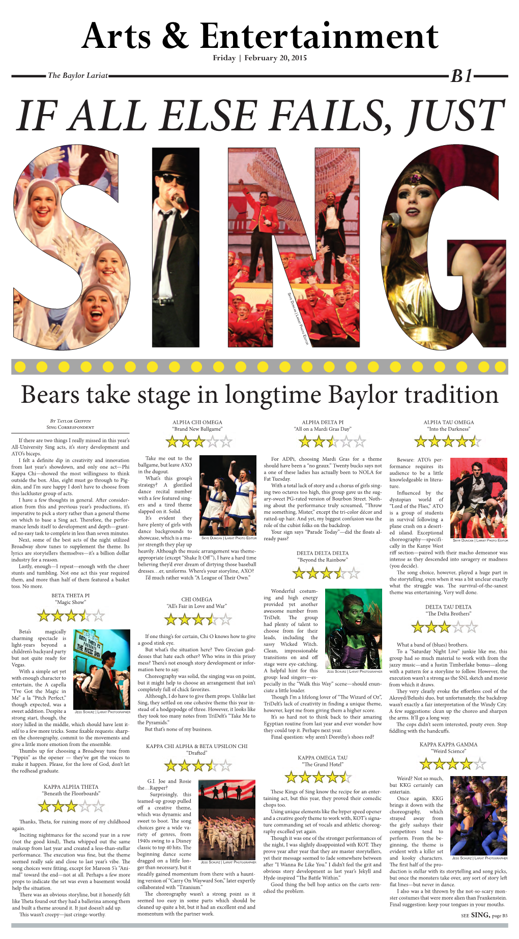Bears Take Stage in Longtime Baylor Tradition