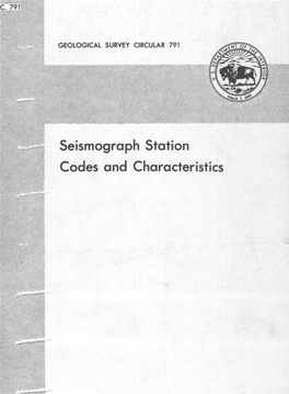 Seismograph Station Codes and Characteristics