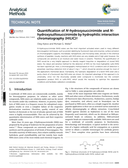 Quantification of N-Hydroxysuccinimide and N
