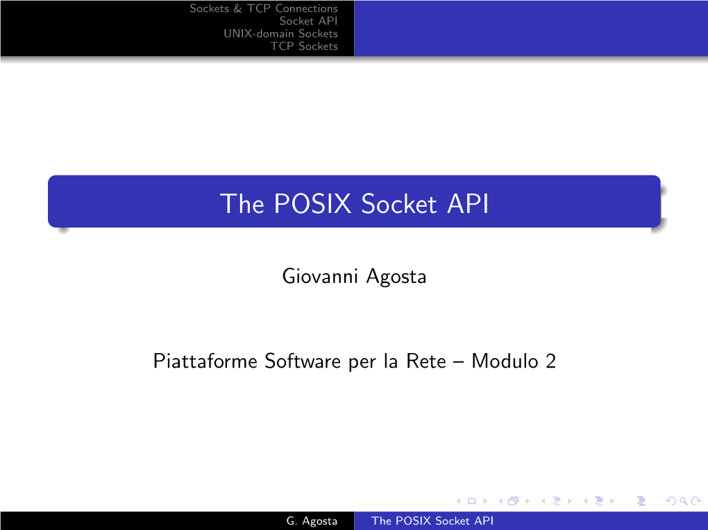The POSIX Socket API