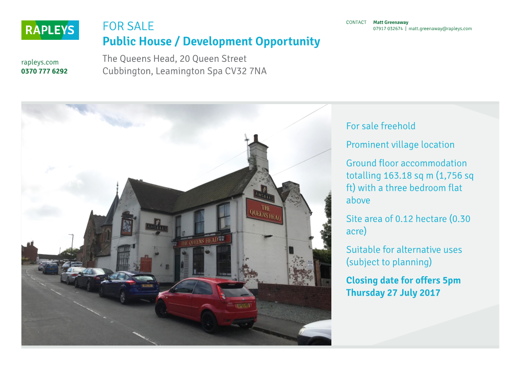 FOR SALE Public House / Development Opportunity