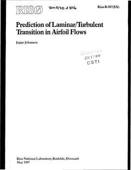 Prediction of Laminar/Turbulent Transition in Airfoil Flows