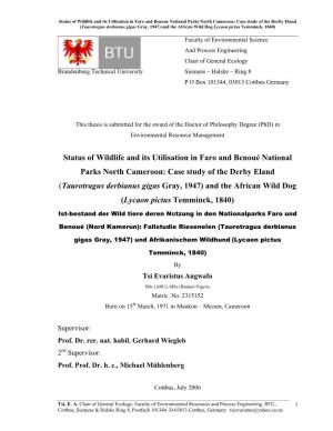 Status of Wildlife and Its Utilisation in Faro and Benoué National Parks North Cameroon
