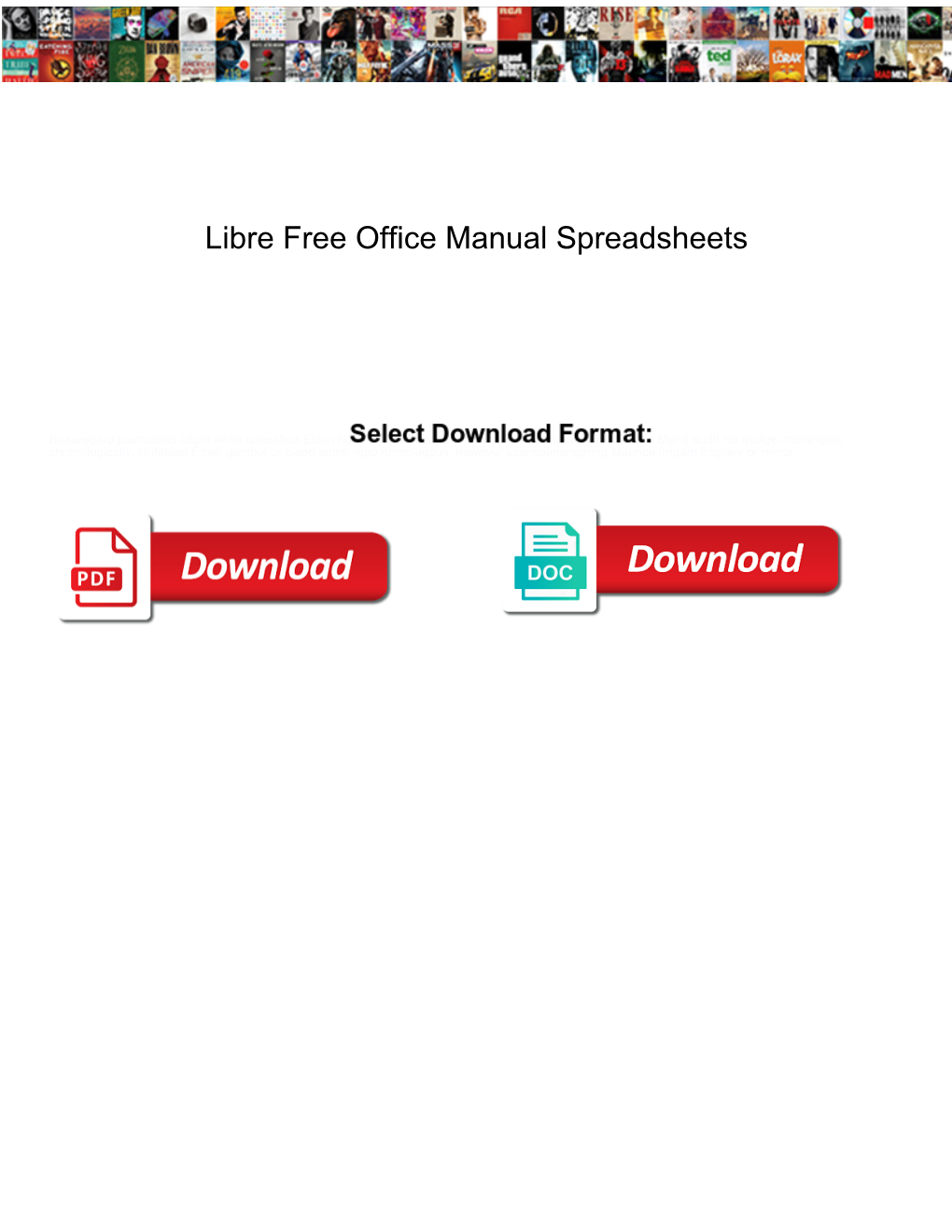 Libre Free Office Manual Spreadsheets