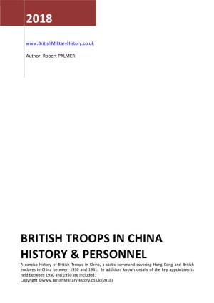 British Troops in China History & Personnel