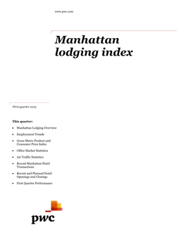 Pwc Manhattan Lodging Index