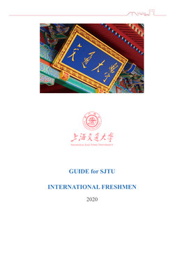 Guide for SJTU International Freshmen 2020.Pdf