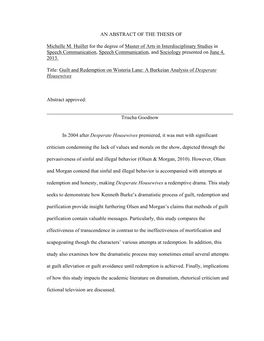 AN ABSTRACT of the THESIS of Michelle M. Huillet for the Degree Of