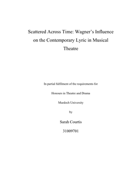 Scattered Across Time: Wagner's Influence on the Contemporary Lyric in Musical Theatre