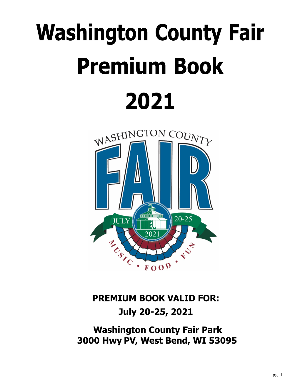 Washington County Fair Premium Book 2021