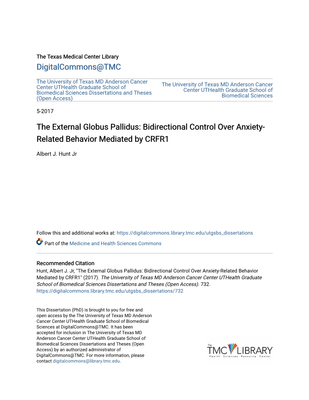 The External Globus Pallidus: Bidirectional Control Over Anxiety- Related Behavior Mediated by CRFR1