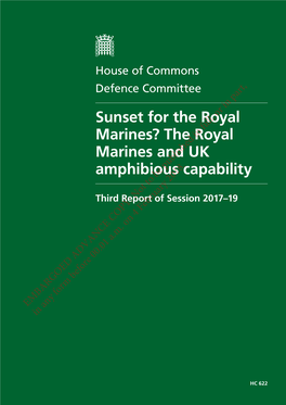 Sunset for the Royal Marines? the Royal Marines and UK Amphibious Capability