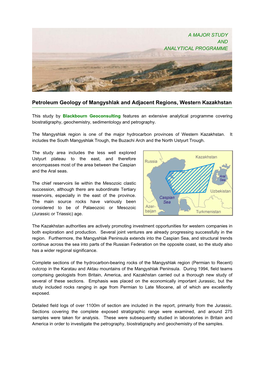Petroleum Geology of Mangyshlak and Adjacent Regions, Western Kazakhstan