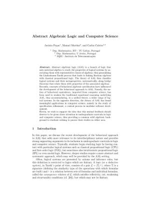 Abstract Algebraic Logic and Computer Science