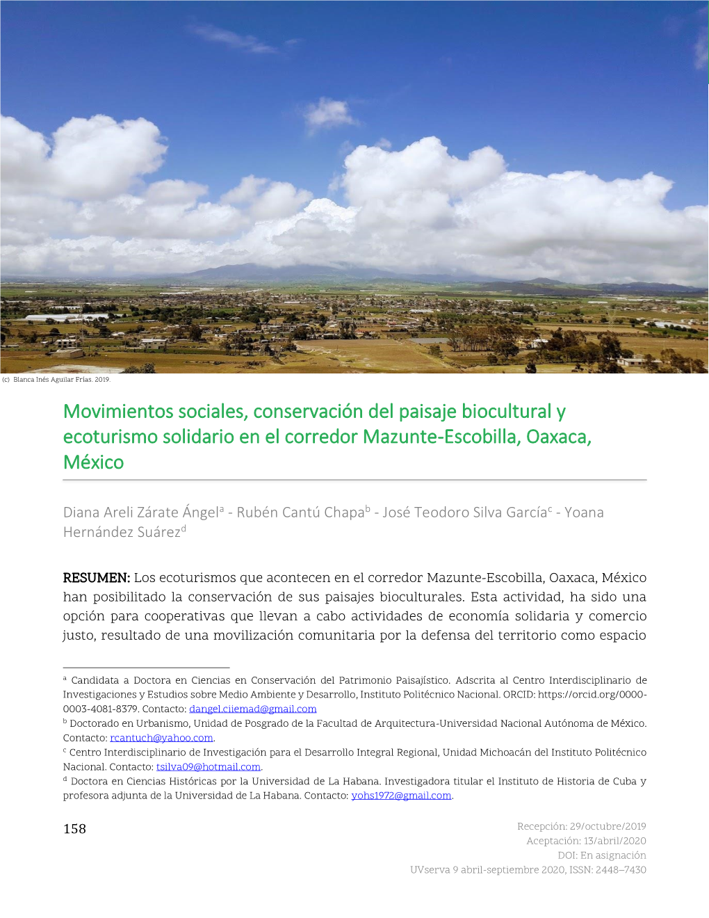 Movimientos Sociales, Conservación Del Paisaje Biocultural Y Ecoturismo Solidario En El Corredor Mazunte-Escobilla, Oaxaca, México