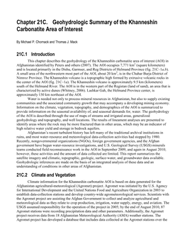 Chapter 21C. Geohydrologic Summary of the Khanneshin Carbonatite Area of Interest