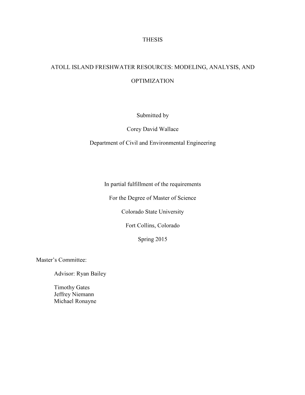 Thesis Atoll Island Freshwater Resources