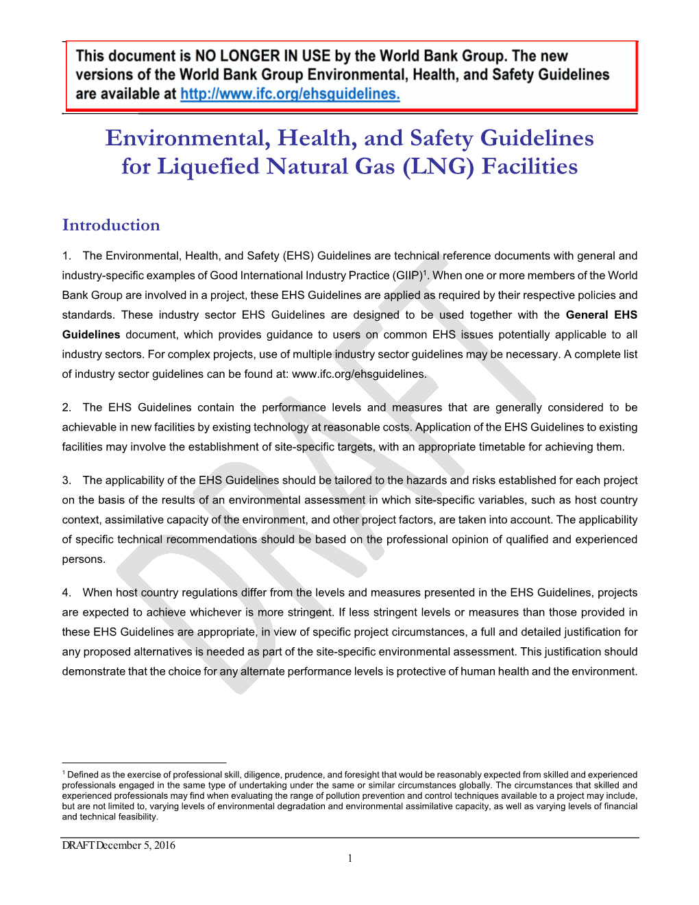 Environmental, Health, and Safety Guidelines for Liquefied Natural Gas (LNG) Facilities