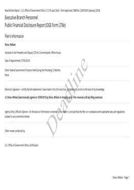 Executive Branch Personnel Public Financial Disclosure Report (OGE Form 278E)