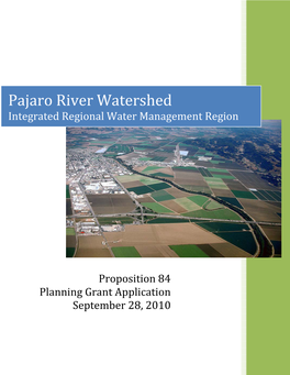 2010 Pajaro River Watershed IRWM Planning Grant Application