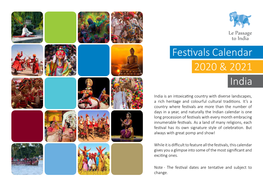 Festivals Calendar 2020 & 2021 India
