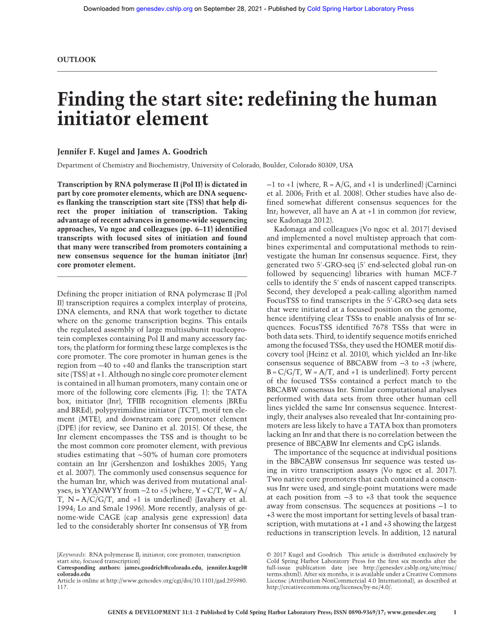 Redefining the Human Initiator Element