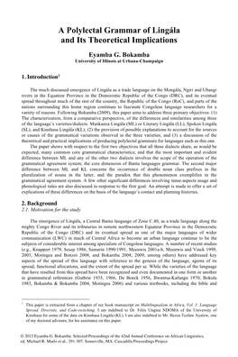 A Polylectal Grammar of Lingála and Its Theoretical Implications
