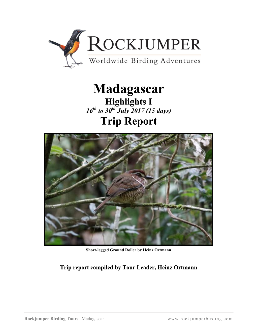 Madagascar Highlights I 16Th to 30Th July 2017 (15 Days) Trip Report