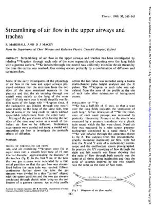 Streamlining of Air Flow in the Upper Airways and Trachea