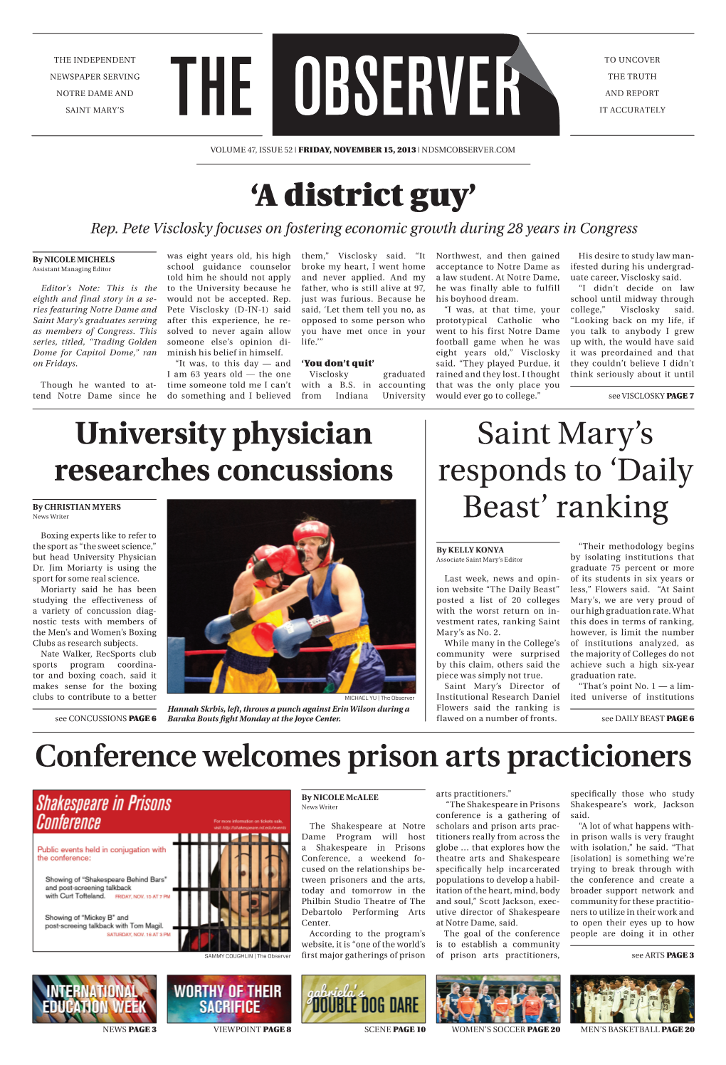 University Physician Researches Concussions Saint Mary's Responds To