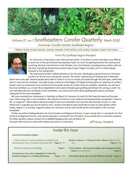 Volume 27, No. 1 Southeastern Conifer Quarterly March 2020