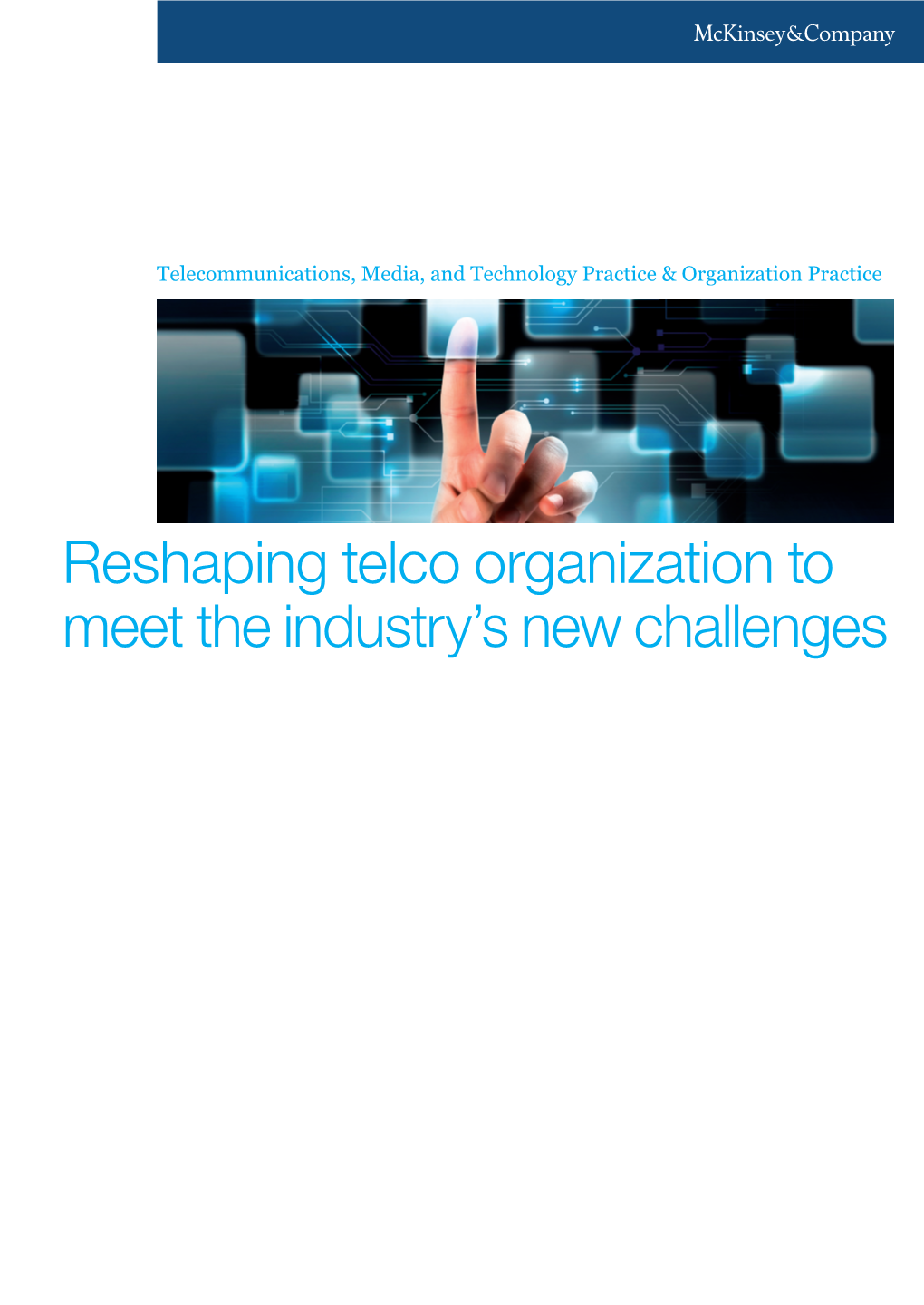 Reshaping Telco Organization to Meet the Industry's New Challenges