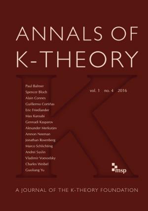 Annals of K-Theory Vol. 1 (2016)