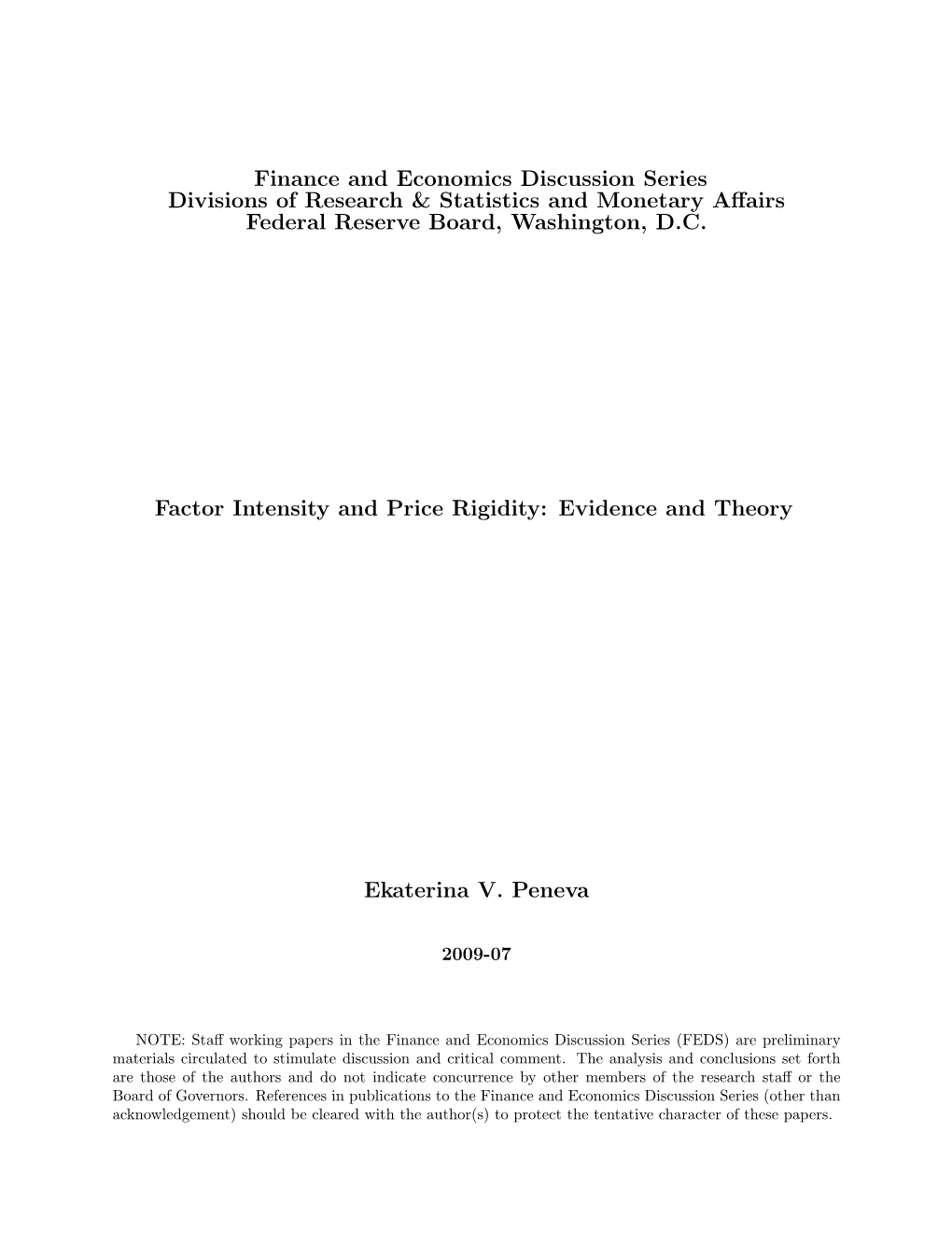 Factor Intensity and Price Rigidity: Evidence and Theory