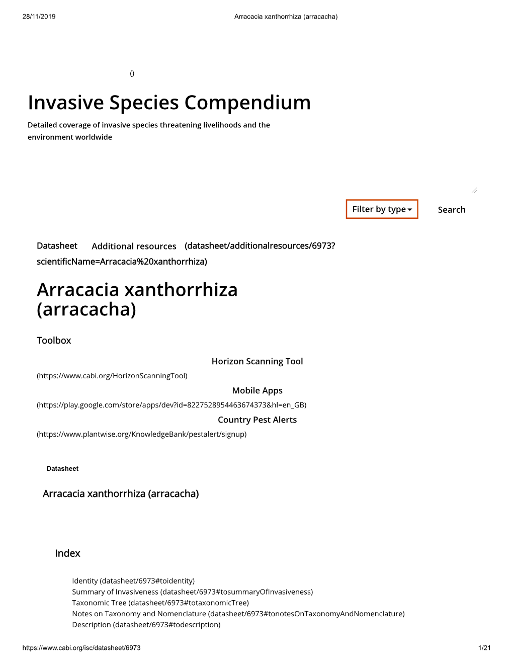 Invasive Species Compendium Detailed Coverage of Invasive Species Threatening Livelihoods and the Environment Worldwide