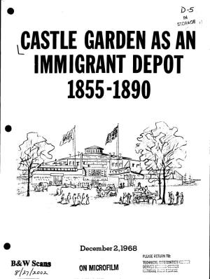 Castle Garden As an Immigrant Depot 1855·1890