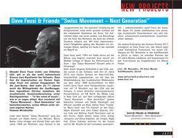 NEW Projects Dave Feusi & Friends ”Swiss Movement – Next Generation”