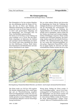 Ortsgeschichte Die Glonnregulierung